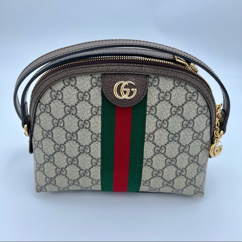 Gucci Beige GG Supreme Canvas Crossbody with Green and Red Web - Picture 3 of 15